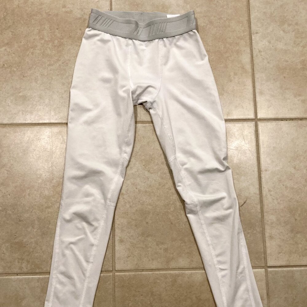DSG Compression Fit Pants Leggings White - Youth Size (M) 10-12 Boys